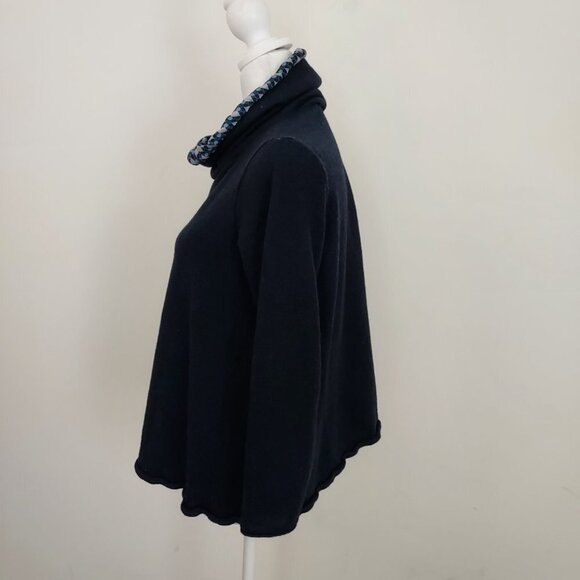 WHYCI Milano Lana Wool Blend Cowl Neck Navy Blue Pullover Sweater Size 12 - Picture 9 of 10